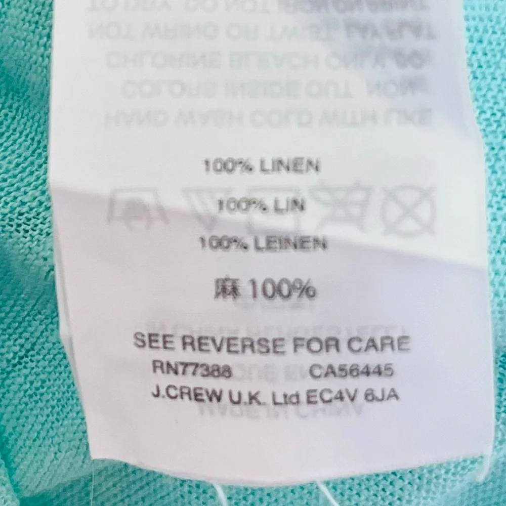 J. Crew Linen Tank Seafoam Blue